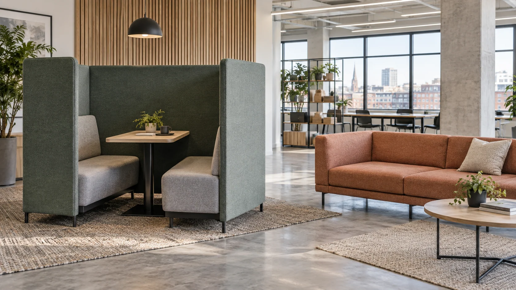 Booth seating vs reception sofas: somewhere to talk or somewhere to wait?