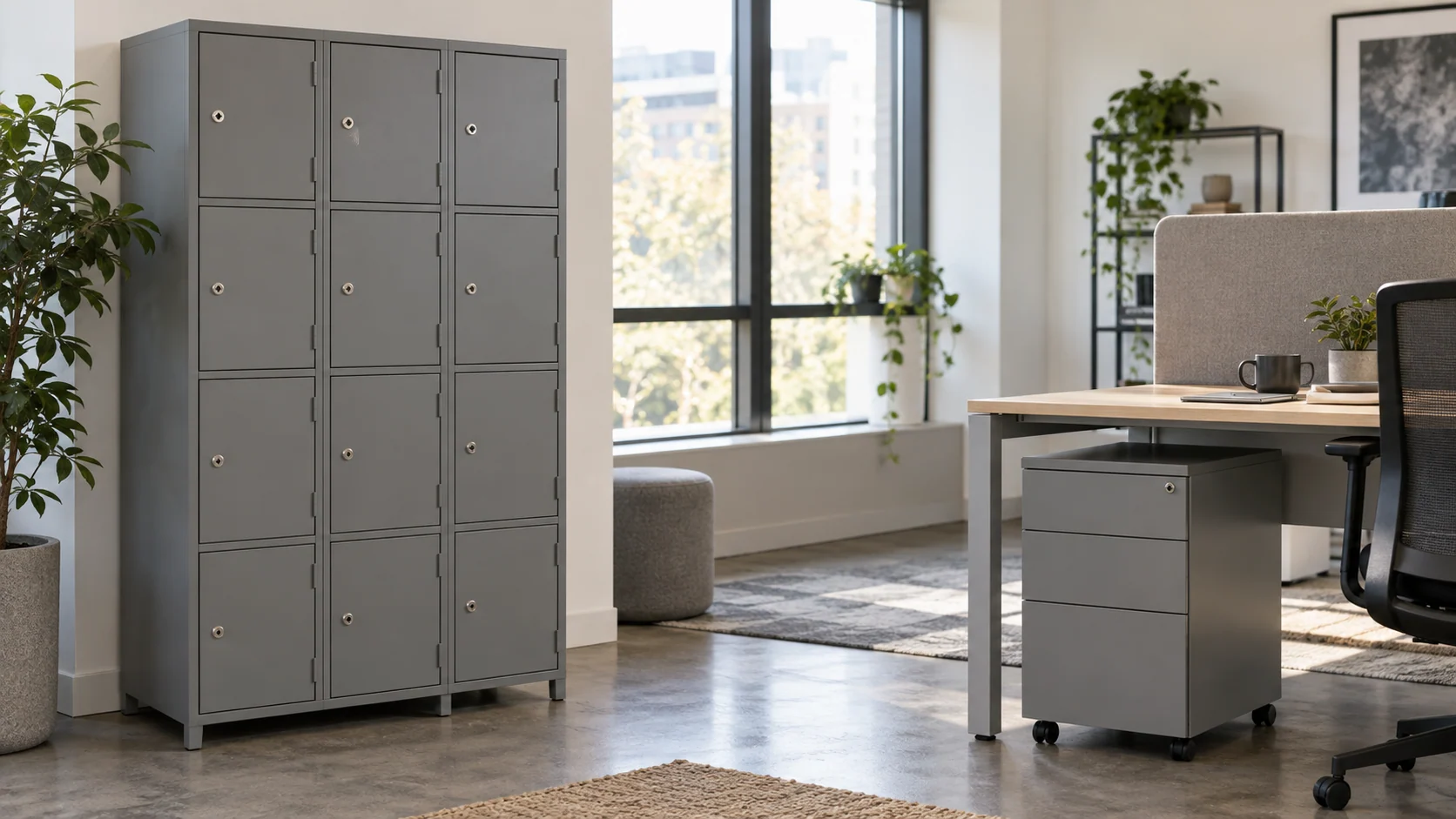 Office lockers vs pedestal cabinets: storage for the person or the desk?