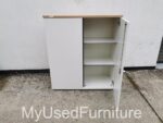 Storage Office Cupboard Lockable with Double Doors and 2 Adjustable Shelves
