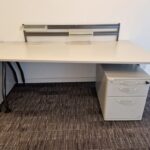 Wave Office Desk Right Hand Workstation + Lockable Mobile Pedestal Cabinet