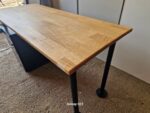 Office Wood Table Rectangular Desk Workstation + Black Mobile Pedestal Cabinet - Image 17