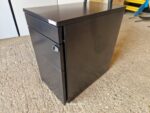 Office Wood Table Rectangular Desk Workstation + Black Mobile Pedestal Cabinet - Image 20