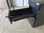 Office Wood Table Rectangular Desk Workstation + Black Mobile Pedestal Cabinet - Image 22