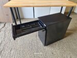 Office Wood Table Rectangular Desk Workstation + Black Mobile Pedestal Cabinet - Image 23