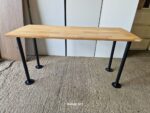 Office Wood Table Rectangular Desk Workstation + Black Mobile Pedestal Cabinet - Image 27