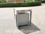 Office Rectangular Desk w/ Cable Hole + Lockable Mobile Drawer Pedestal Cabinet - Image 26
