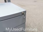 Office Rectangular Desk w/ Cable Hole + Lockable Mobile Drawer Pedestal Cabinet - Image 33