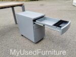 Office Rectangular Desk w/ Cable Hole + Lockable Mobile Drawer Pedestal Cabinet - Image 34
