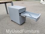 Office Rectangular Desk w/ Cable Hole + Lockable Mobile Drawer Pedestal Cabinet - Image 35