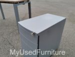 Office Rectangular Desk w/ Cable Hole + Lockable Mobile Drawer Pedestal Cabinet - Image 37