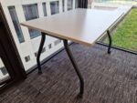 Used Training Office Table – White Mobile Office Desk with Lockable Castors - Image 12