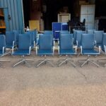 Brunner Executive Meeting Chairs – Set of 10 Leather Medium Back Grey Seats