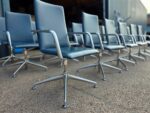 Brunner Executive Meeting Chairs – Set of 10 Leather Medium Back Grey Seats - Image 17