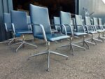 Brunner Executive Meeting Chairs – Set of 10 Leather Medium Back Grey Seats - Image 18