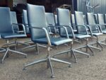 Brunner Executive Meeting Chairs – Set of 10 Leather Medium Back Grey Seats - Image 20