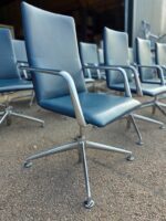 Brunner Executive Meeting Chairs – Set of 10 Leather Medium Back Grey Seats - Image 23