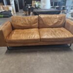 KINGSLAND Leather Reception Sofa 3 Seaters - Light Brown - FAST UK DELIVERY 🚚