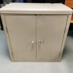 Vintage Howdens Mid Century Industrial Steel Cabinet Lockable Office Cupboard