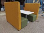 Booth Seating Office Sofa 4-Person Reception High Yellow Back Green Seat Unit - Image 13