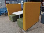 Booth Seating Office Sofa 4-Person Reception High Yellow Back Green Seat Unit - Image 15