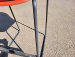 Steelcase Cavatina Bar Stools Plastic Seat Metal Base – Set of 3 Orange Units - Image 10