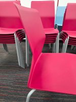 Kinnarps Stackable Visitor Chairs, Red Plastic Shell and Steel Frame - Set of 18 - Image 6