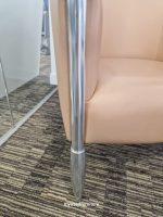 Used Leather Tub Chair Polished Aluminium Frame Modern Reception/Accent Seating - Image 2