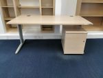 Marple Wood Office 160x80 Desk With Lockable Mobile Pedestal Cabinet