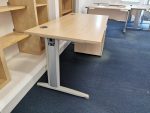 Marple Wood Office 160x80 Desk With Lockable Mobile Pedestal Cabinet - Image 2