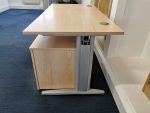 Marple Wood Office 160x80 Desk With Lockable Mobile Pedestal Cabinet - Image 5