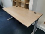 Marple Wood Office 160x80 Desk With Lockable Mobile Pedestal Cabinet - Image 16