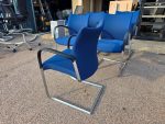 Senator Trillipse Cantilever Blue Chairs Black Arm Chrome Frame - Set of 5 - Image 2