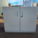 2 Door Storage Cupboard White Lockable Cabinet with Adjustable Shelf-UK Delivery