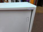 Large White Cupboard Sliding Door 2 Shelves Cabinet Modern Office Storage - UK - Image 5