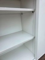 Large White Cupboard Sliding Door 2 Shelves Cabinet Modern Office Storage - UK - Image 8