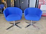 Orangebox Swivel Blue Chairs, Chrome Base - Set of 2 Reception / Living Room
