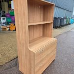 Lockable Office Combi Cupboard with 2 Drawers, A4 Filing Rail and Open Shelves