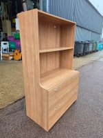 Lockable Office Combi Cupboard with 2 Drawers, A4 Filing Rail and Open Shelves