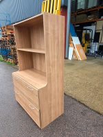 Lockable Office Combi Cupboard with 2 Drawers, A4 Filing Rail and Open Shelves - Image 3