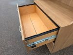 Lockable Office Combi Cupboard with 2 Drawers, A4 Filing Rail and Open Shelves - Image 4