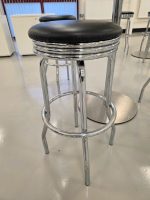 Round Meeting Table White Top + 3 Black Stools with Chrome Frame - Office Set - Image 2