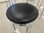 Round Meeting Table White Top + 3 Black Stools with Chrome Frame - Office Set - Image 3