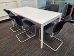 Kinnarps White Meeting Table Rectangular Conference Desk + 5 Cantilever Chairs - Image 11