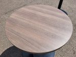 Used Breakfast Bar Circular Table – Walnut Effect – Modern Café or Office Table - Image 4