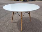 Used Eames Style Eiffel Dining / Meeting Table – 120 cm Round Modern Design