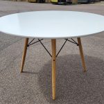 Used Eames Style Eiffel Dining / Meeting Table – 120 cm Round Modern Design