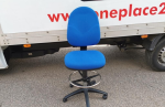 Draughtsman Blue Chair Height Adjustable Office High Stool with Foot Ring - Image 9