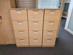 4 Drawer Office Filing Cabinet Wood Lockable Unit - Foolscap Compatible