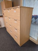 4 Drawer Office Filing Cabinet Wood Lockable Unit - Foolscap Compatible - Image 2