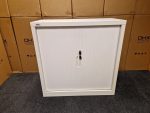 OHX Sliding Door Office Tambour - Lockable White Cabinet w/ Adjustable Shelves - Image 4